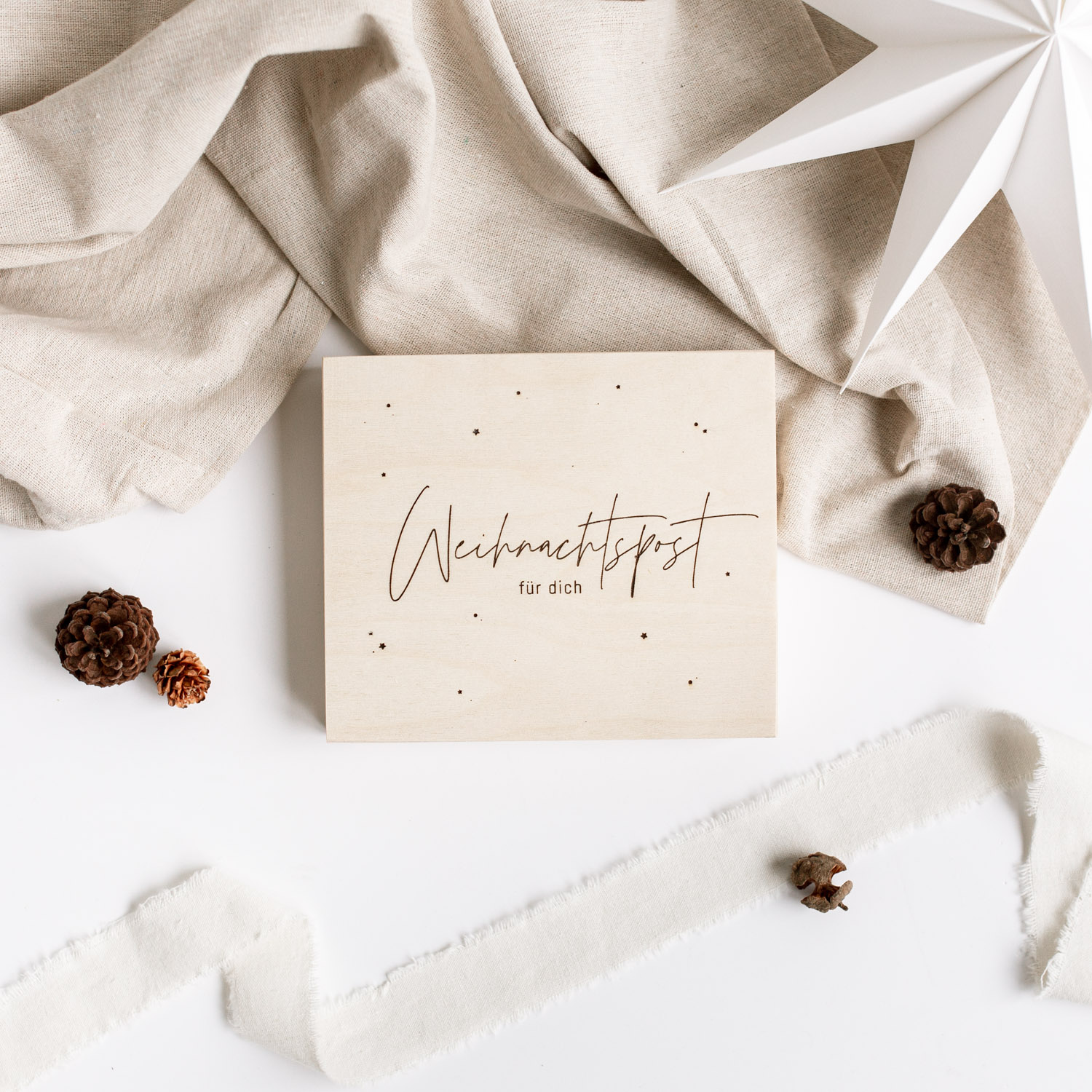 Geschenkbox Gutschein - Holzbox "Weihnachtspost für dich" – Bild 3