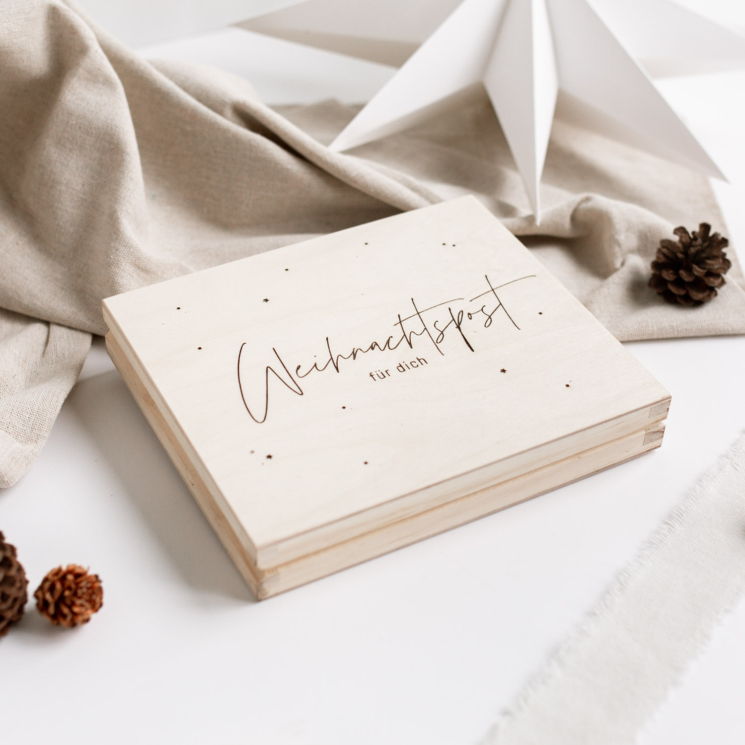 Geschenkbox Gutschein - Holzbox "Weihnachtspost für dich"