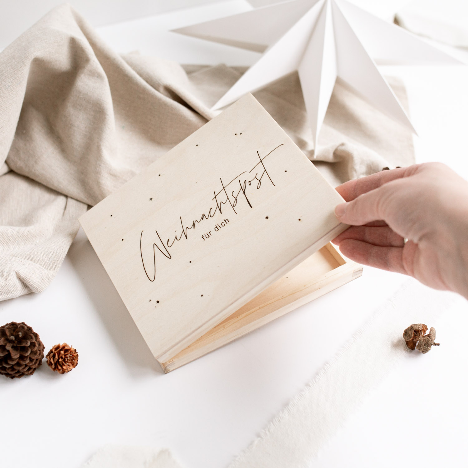 Geschenkbox Gutschein - Holzbox "Weihnachtspost für dich" – Bild 2