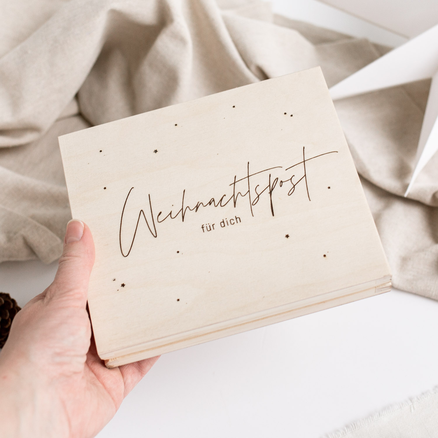 Geschenkbox Gutschein - Holzbox "Weihnachtspost für dich" – Bild 5