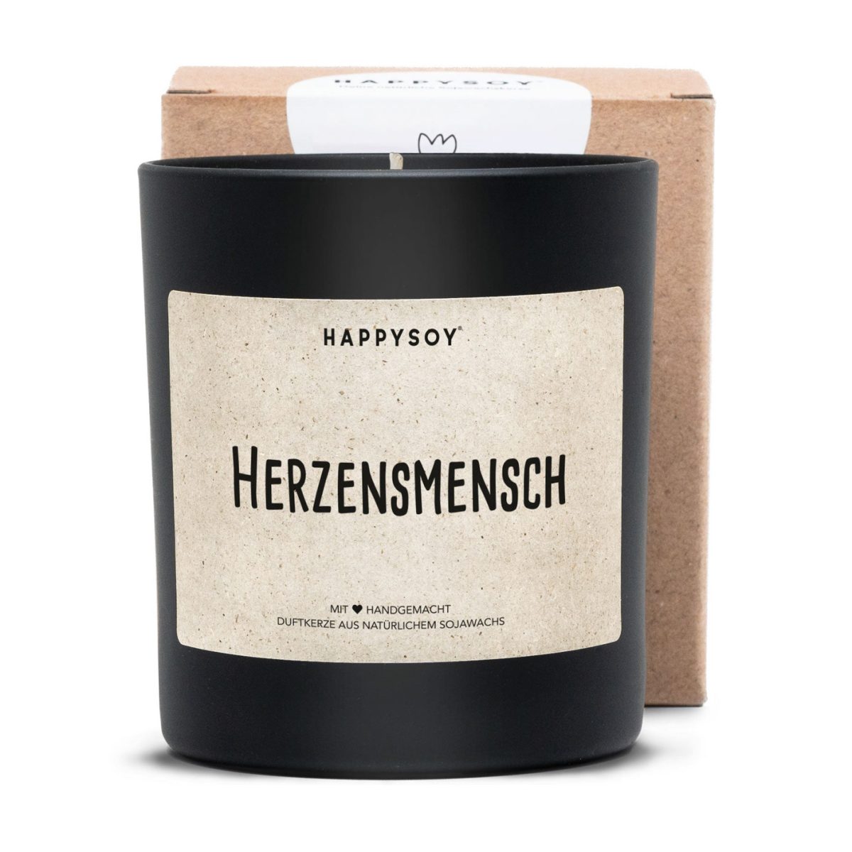 Herzensmensch - Duftkerze in Schwarz