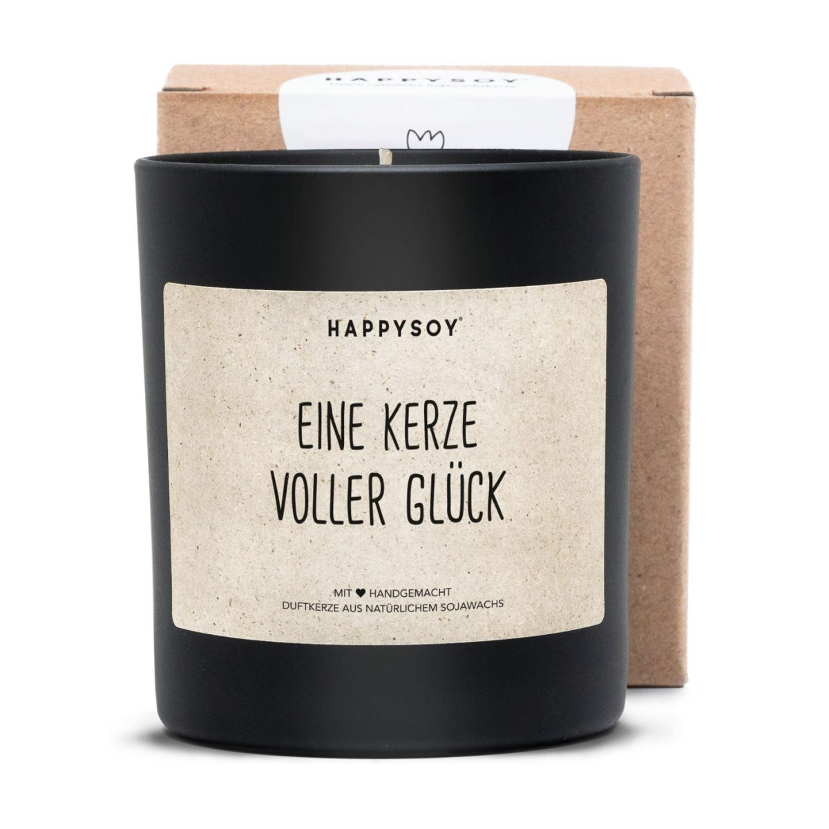 Eine Kerze voller Glück - Duftkerze in Schwarz