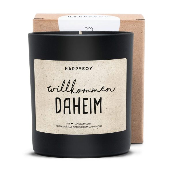 Wilkommen Daheim - Duftkerze in Schwarz