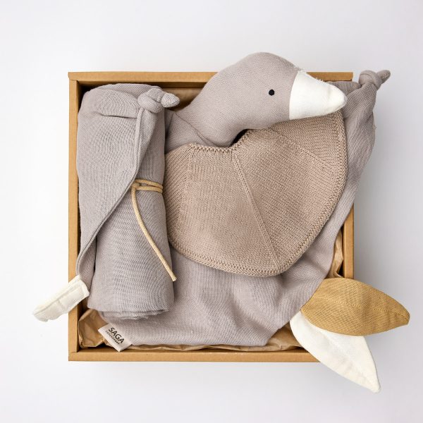 Geschenkbox Bliki Gans - Schmusetuch, Mulltuch & Lätzchen Dove