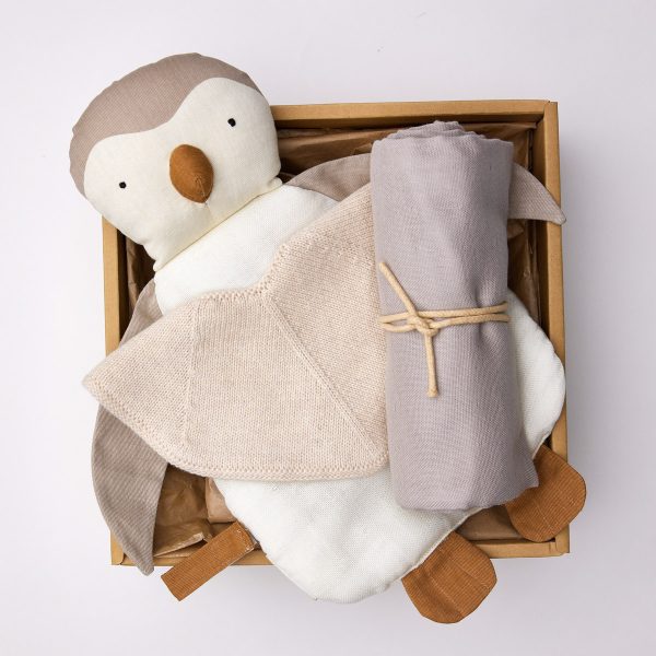 Geschenkbox Pinguin - Schmusetuch, Mulltuch & Lätzchen