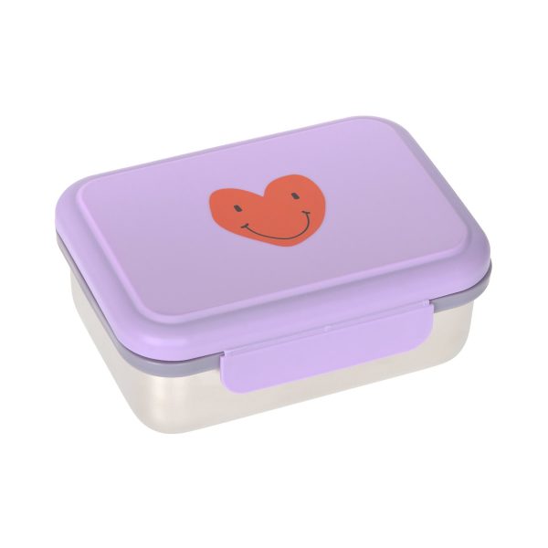 Edelstahl Lunchbox - Brotdose Herz in Lila