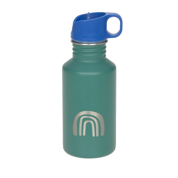 Edelstahl Kinder Trinkflasche - Regenbogen in Grün