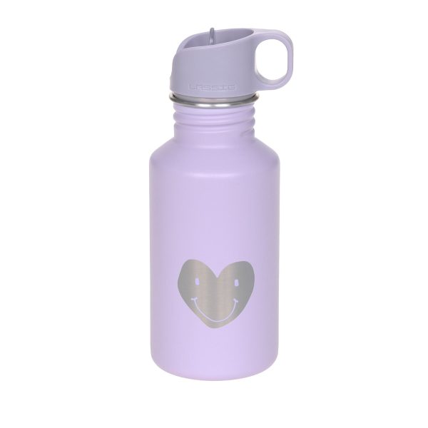 Edelstahl Kinder Trinkflasche - Herz in Lila