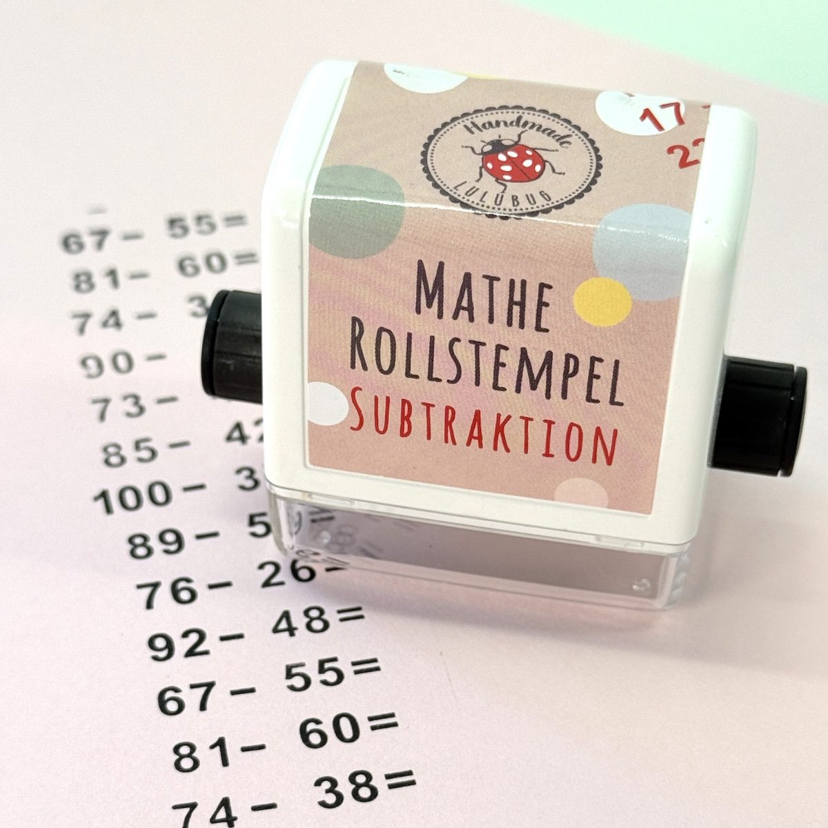 Mathe Rollstempel - Subtraktion – Bild 2