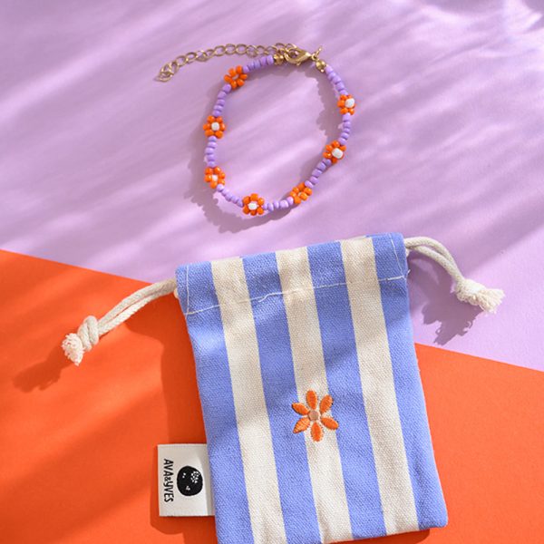 Perlenarmband im Säckchen - Blumen