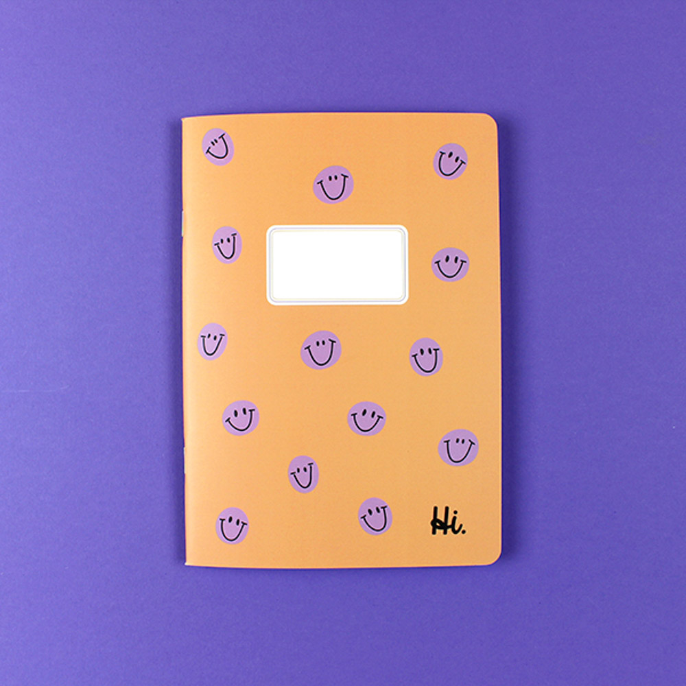 Notizheft - Smiley in Apricot & Lila