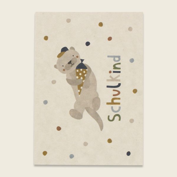 Postkarte - Schulkind Otter