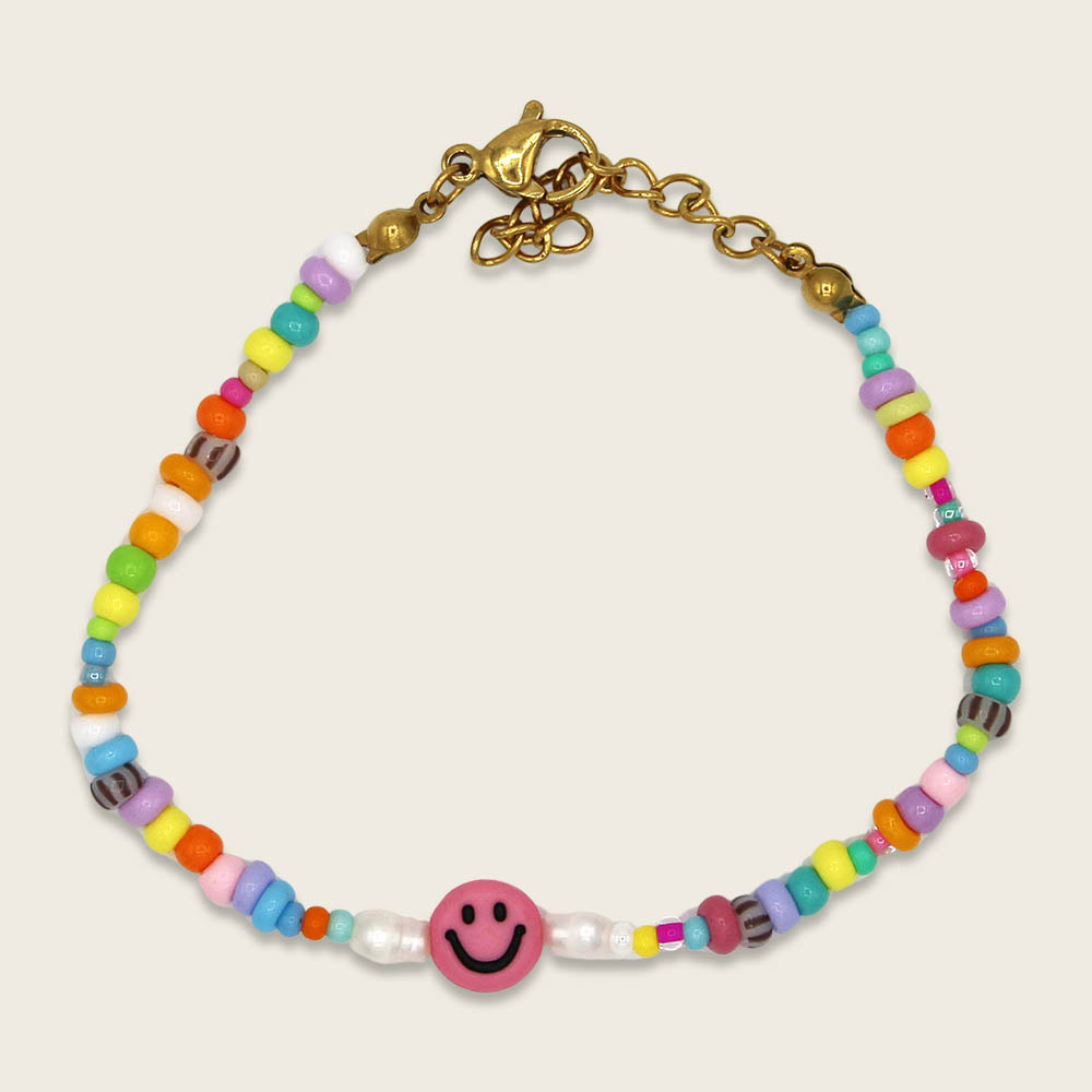 Perlenarmband im Säckchen - Smiley – Bild 3
