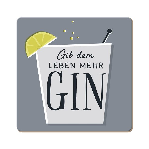 Gib dem Leben mehr Gin - Korkuntersetzer