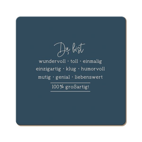 Du bist wundervoll - Korkuntersetzer