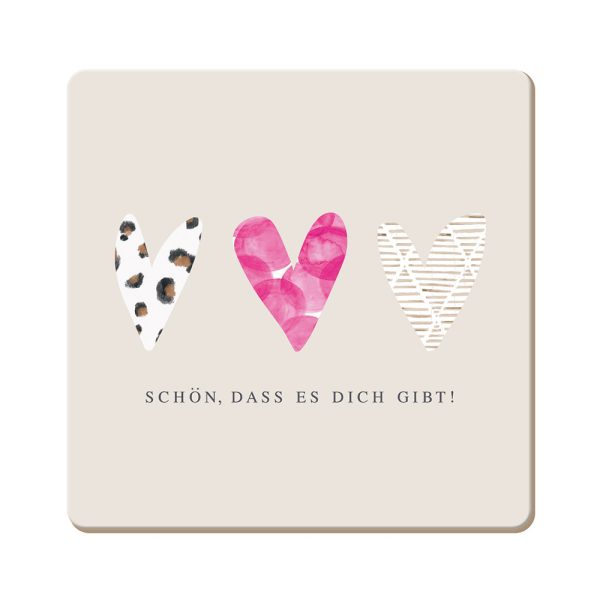 Schön, dass es dich gibt! - Korkuntersetzer