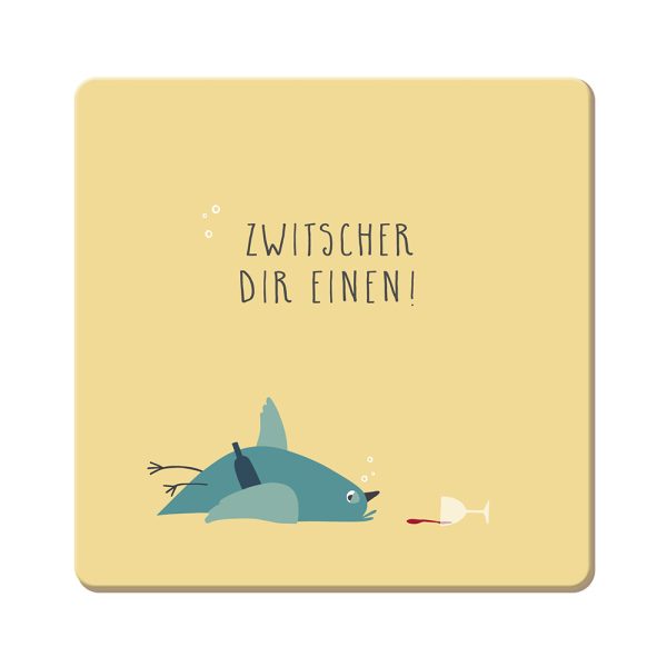 Zwitscher dir einen! - Korkuntersetzer
