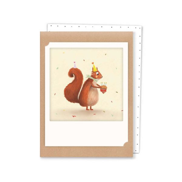 Birthday squirrel - kleine Klappkarte