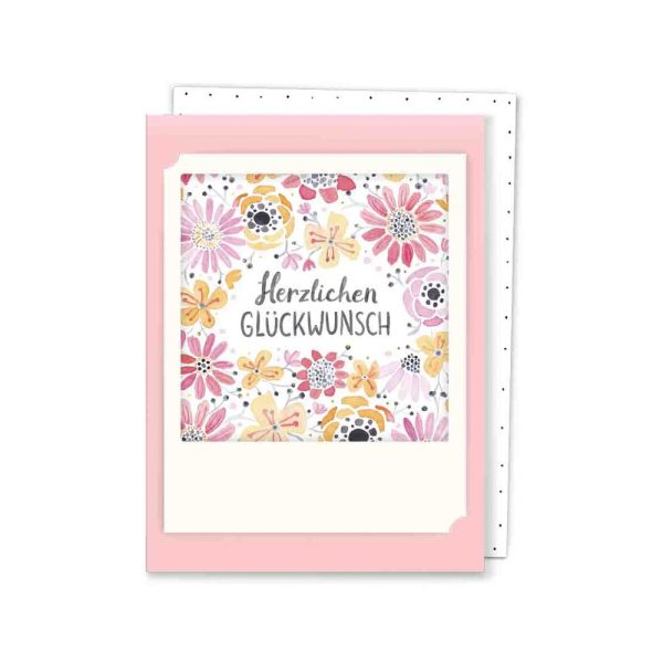 blumiger glückwunsch - kleine Klappkarte