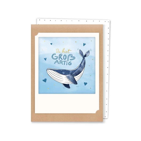 Du bist großartig Wal - Kleine Klappkarte
