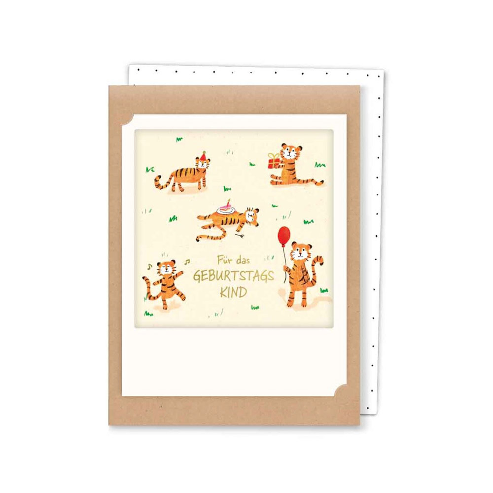 Für das Geburtstagskind Tiger - kleine Klappkarte