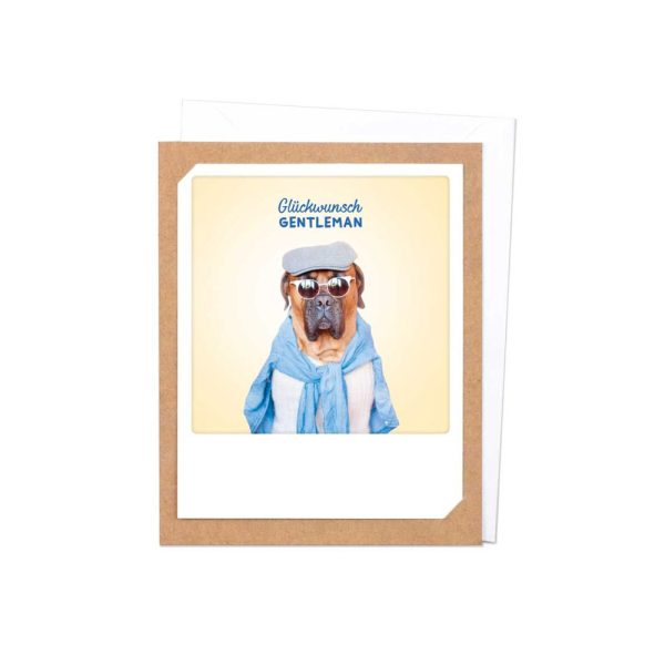 Glückwunsch Gentleman Hund - Klappkarte