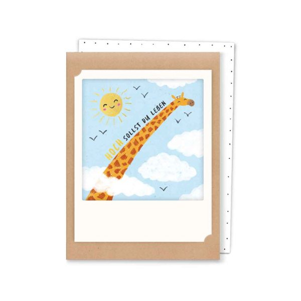 Hoch sollst du leben Giraffe - kleine Klappkarte