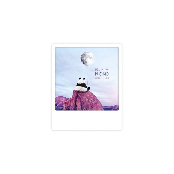 Panda mit Mond - Postkarte