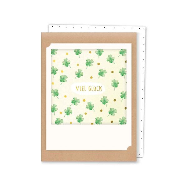 Viel Glück Kleeblätter - kleine Klappkarte