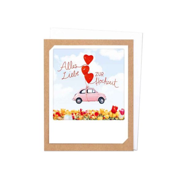 Zur Hochzeit Herzballons - Klappkarte