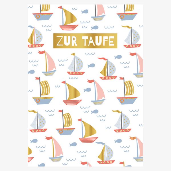 Klappkarte - Zur Taufe Segelboote