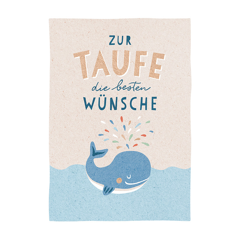 Klappkarte - Zur Taufe die besten Wünsche