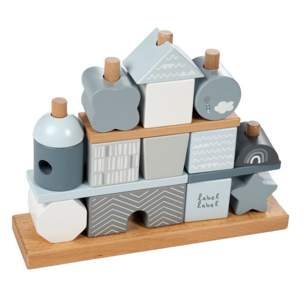 Stapelhaus aus Holz - Blau