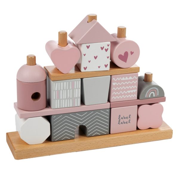 Stapelhaus aus Holz - Rosa