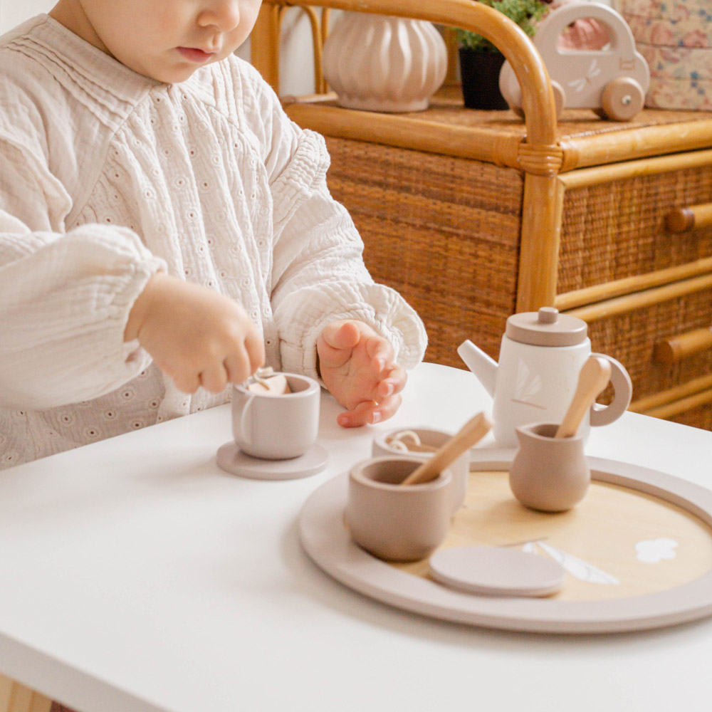 Tee-Set aus Holz - Nougat – Bild 4