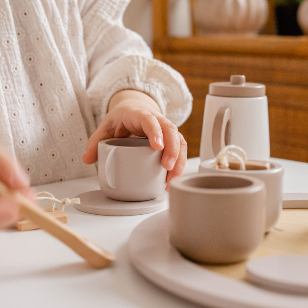 Tee-Set aus Holz - Nougat – Bild 5