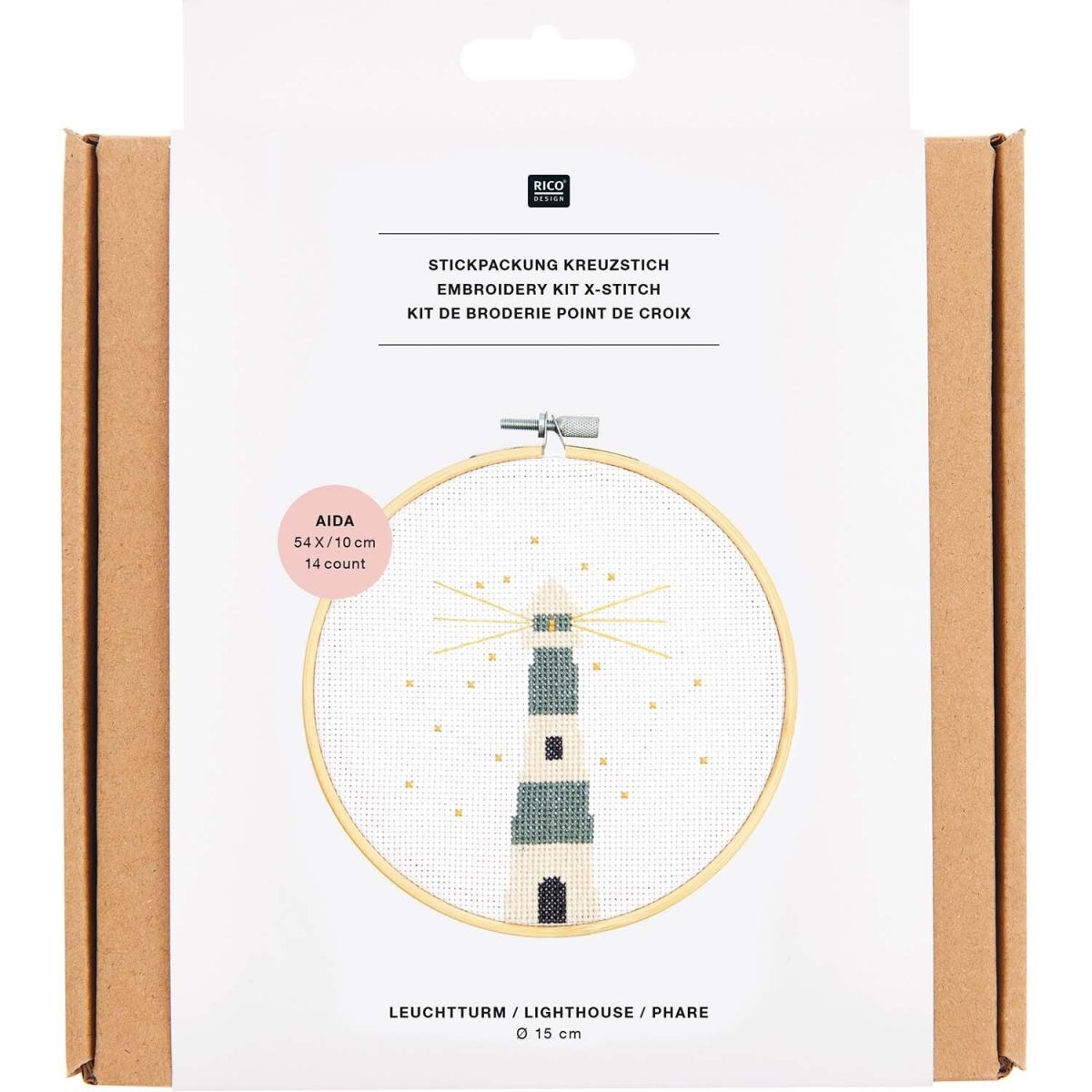 Leuchtturm Stickrahmen - Stickpackung