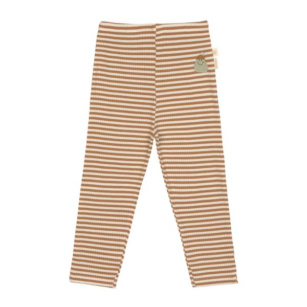 Gerippte Kinder Leggings - Birne / Gestreift