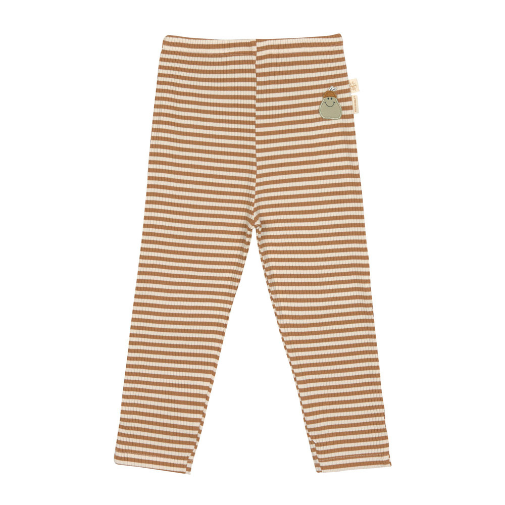 Gerippte Kinder Leggings - Birne / Gestreift