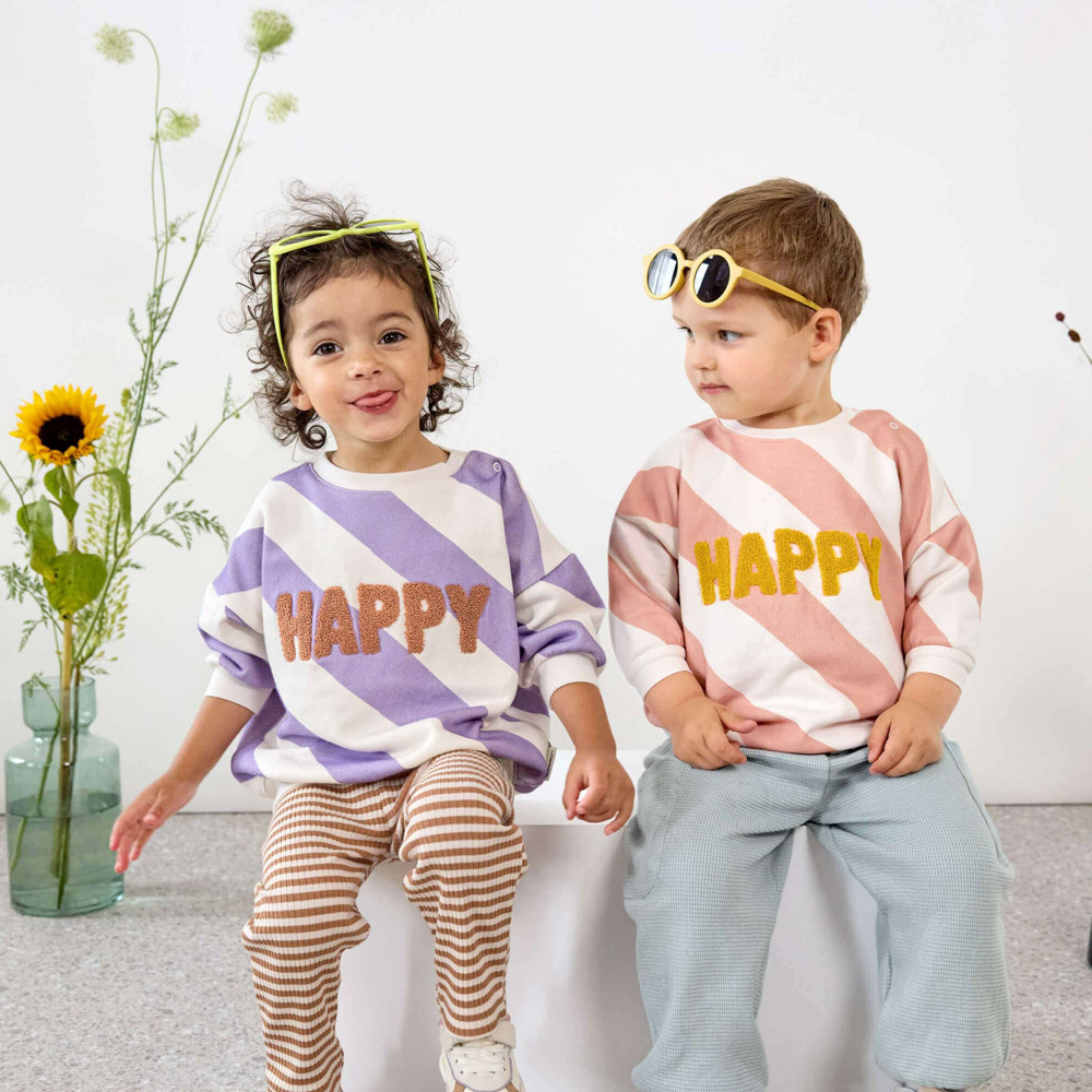 Gerippte Kinder Leggings - Birne / Gestreift – Bild 3