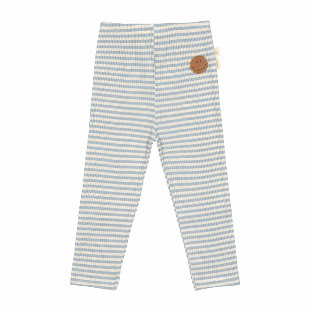 Gerippte Kinder Leggings - Smiley / Gestreift