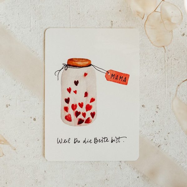 Postkarte - Mama weil du die Beste bist