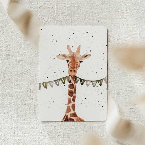 Postkarte - Lets Party Giraffe