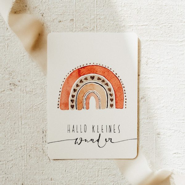 Postkarte - Hallo kleines Wunder Regenbogen