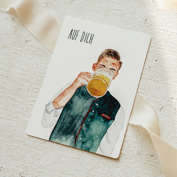 Postkarte - Auf Dich Mann