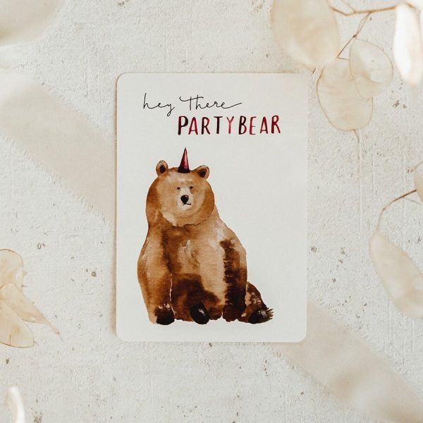 Postkarte - Hey there Partybear