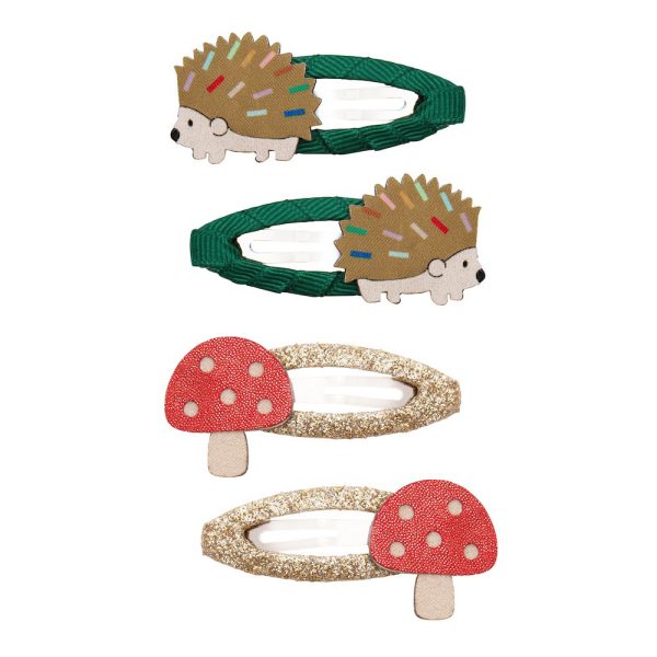 Igel & Pilze Clips - Haarklammern