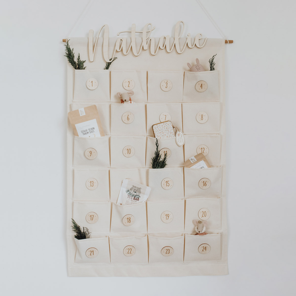 Weihnachtszeit -  Personalisierter Adventskalender "Nathalie"