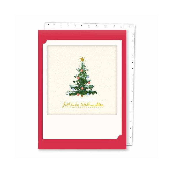 Fröhliche Weihnachten Tannenbaum - Kleine Klappkarte
