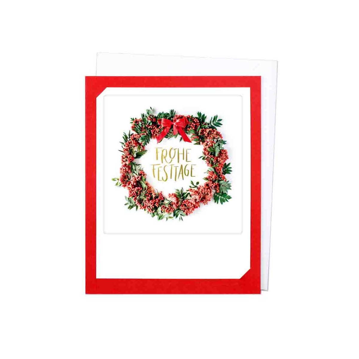 Frohe Festtage Kranz - Klappkarte